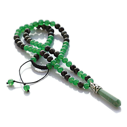 Shambhala necklace for men Green Aventurine necklace Good luck necklace Lucky gift Long necklace Healing jewelry Fathers Day gift idea
