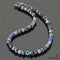 Evil Eye Necklace for Men - Evil Eye Jewelry for Him - Mens Beaded Necklace - Evil Eye Choker Necklace - Lapis Lazuli Snowflake Obsidian